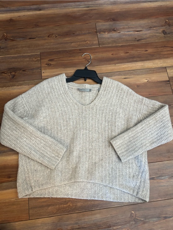 Vince Sweaters - Vince Women’s Beige V Neck Pullover Sweater Cashmere Polyamide Large